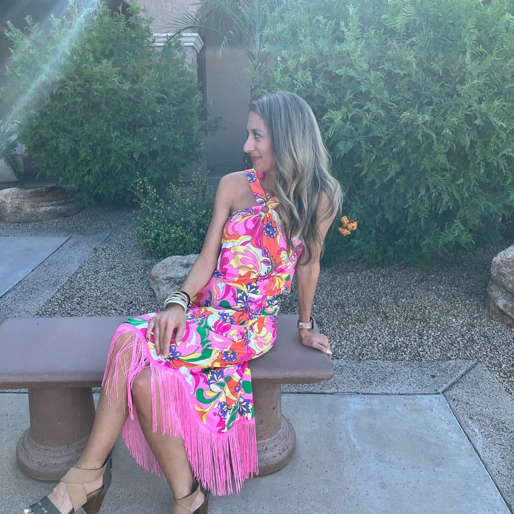 Boston proper Paris Paisley fringe wrap skirt